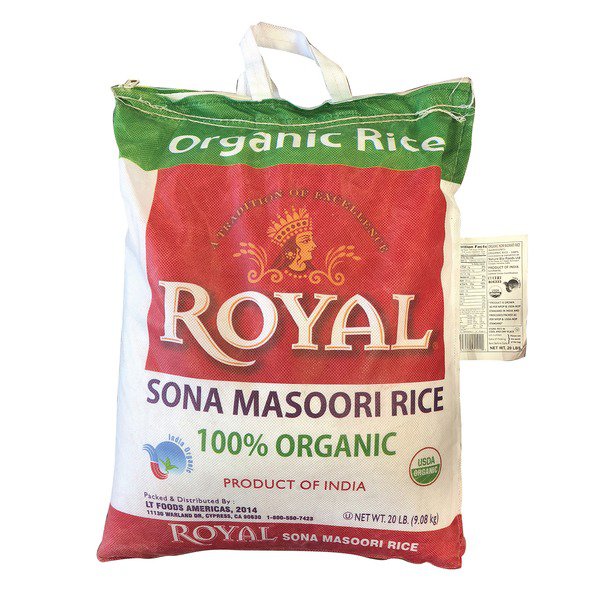 royal sona moasoori organic rice 20 lb