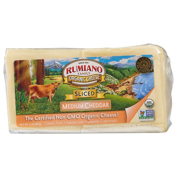 rumiano organic sliced medium cheddar 2 lbs