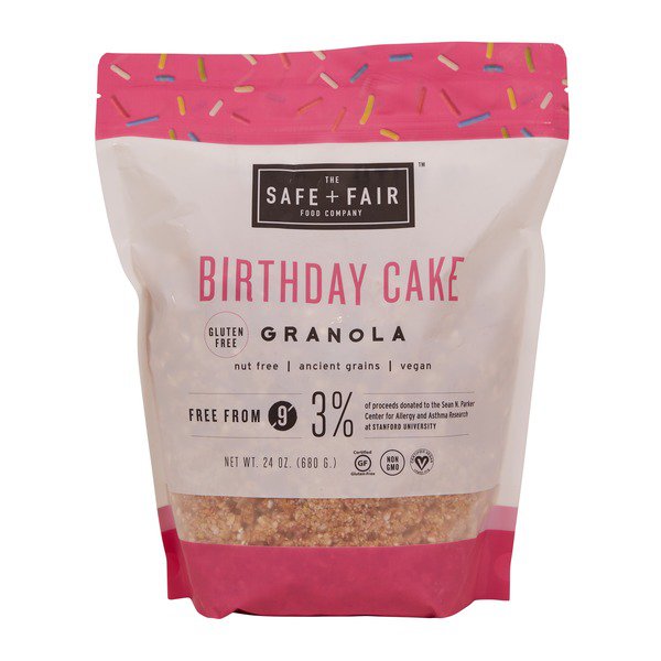 safe fair food co birthday cake granola 24 oz