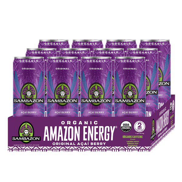 sambazon organic acai berry energy drink 12 x 12 oz