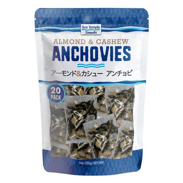sea temple anchovies almonds and cashews 9 oz