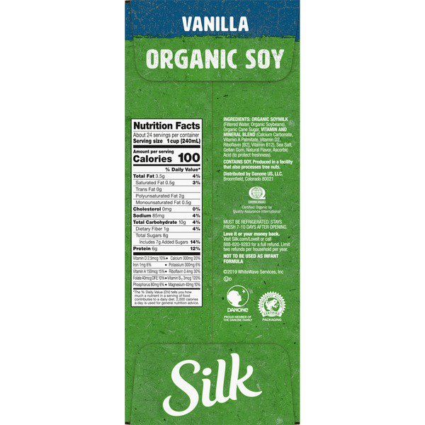 silk organic vanilla soy milk 2