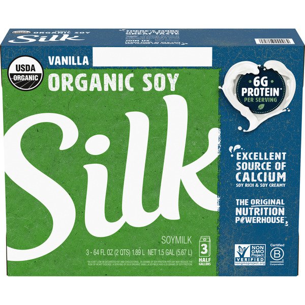 silk organic vanilla soy milk