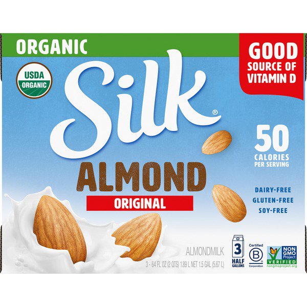 silk unsweetened original almond milk 1