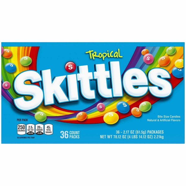 skittles tropical bulk full size chewy candy 2 17 oz 36 ct 1