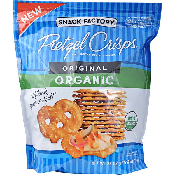 snack factory organic pretzel crisps 28 oz