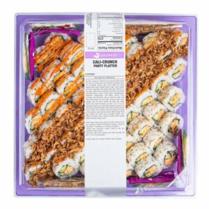 snow fox sushi cali crunch spicy sushi platter 41 pc
