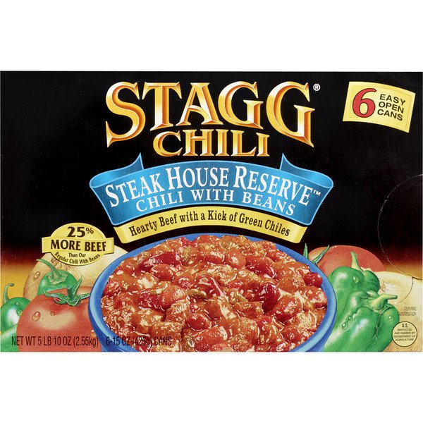 stagg steak house reserve chili with beans 6 x 15 oz