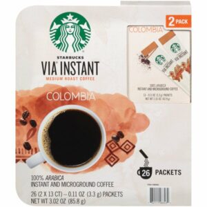 starbucks via instant colombian medium roast coffee 26 x 0 11 oz