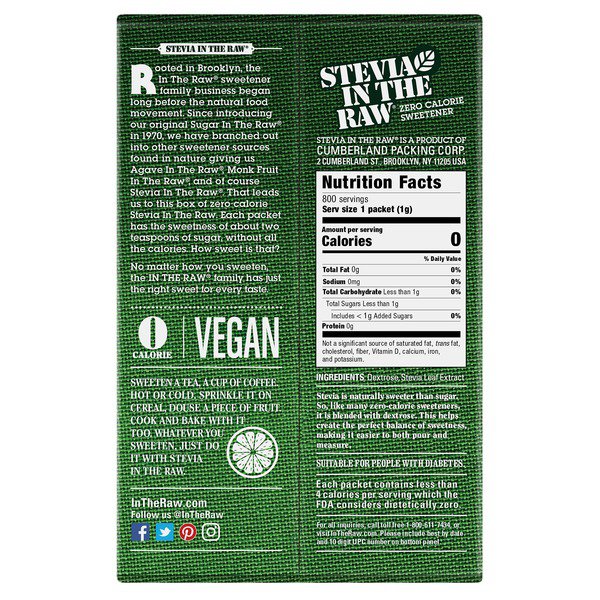 stevia in the raw zero calorie sweetener 800 ct 1