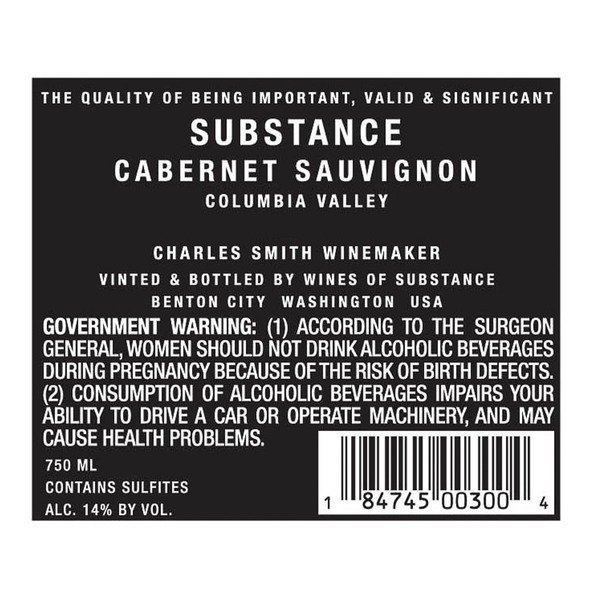 substance cabernet sauvignon columbia valley 750 ml 5