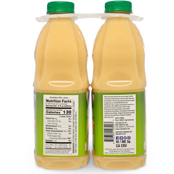 sun tropics organic banana nector 2 64 ounce bottles 1
