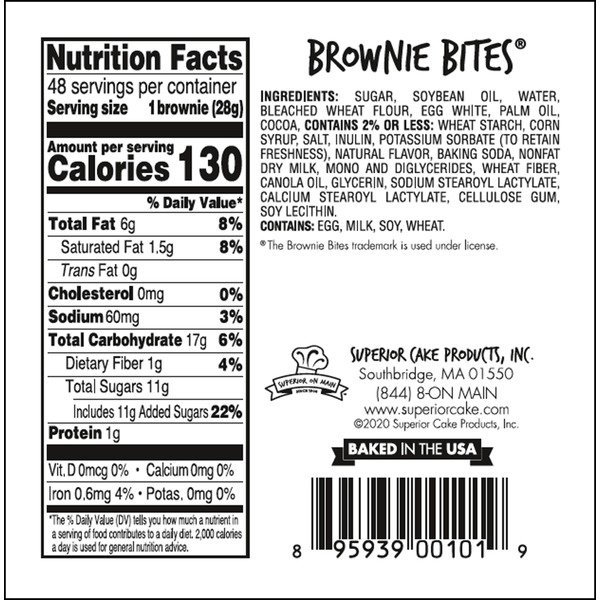 superior cake products brownie bites 48 oz 1
