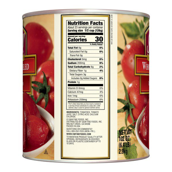 sw whole peeled premium tomatoes can 102 oz 1