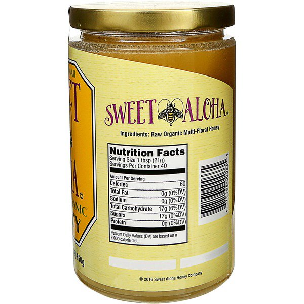 sweet aloha raw organic honey 30 oz 1
