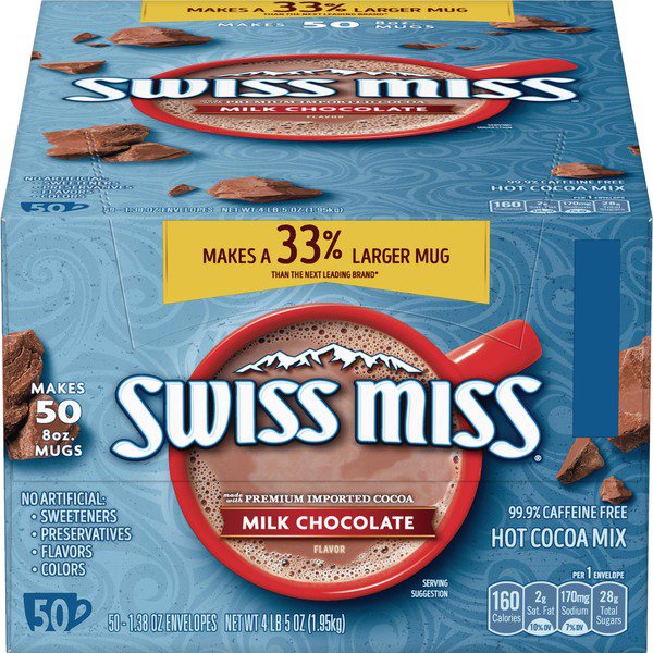 swiss miss milk chocolate hot cocoa mix 50 ct