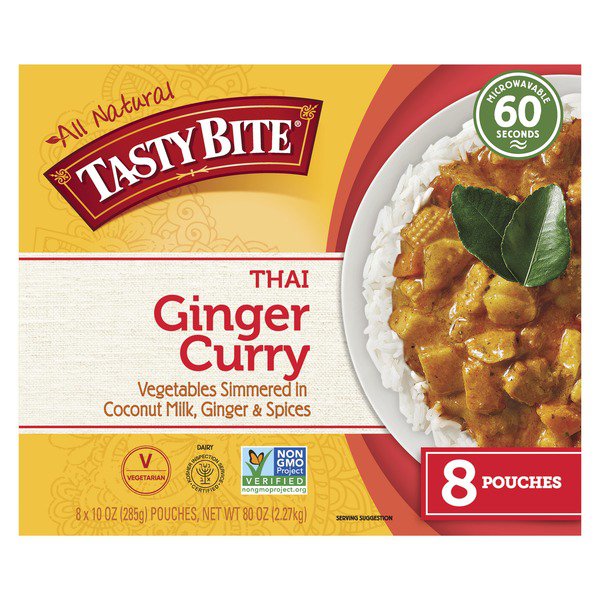 tasty bites thai ginger curry pouches 8 x 10 oz