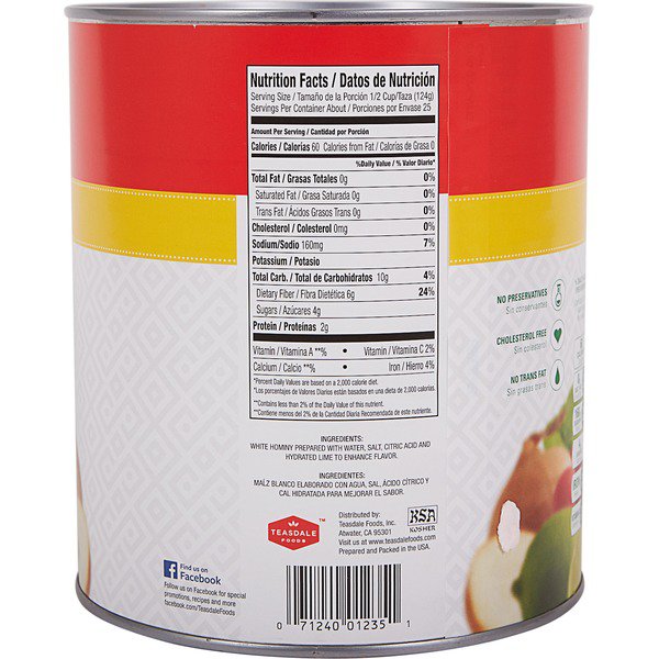 teasdale mexican hominy 10 can 108 oz 1