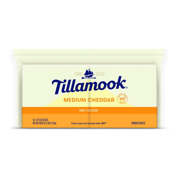 tillamook sliced medium cheddar cheese 40 oz