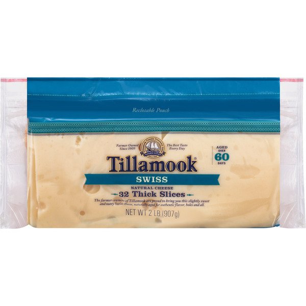tillamook sliced swiss cheese 32 oz