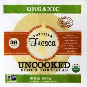 tortilla fresca organic uncooked flour tortillas 36 ct