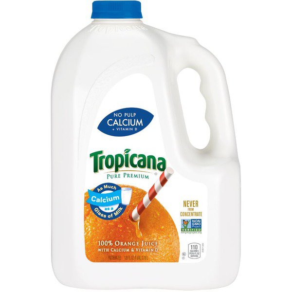 tropicana pure premium orange juice w calcium 128 oz