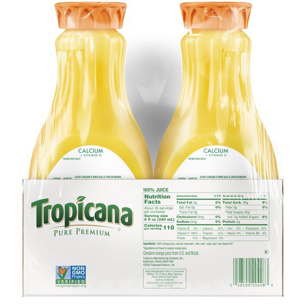 tropicana pure premium orange juice w calcium 4 52 oz 6 5 quarts 1