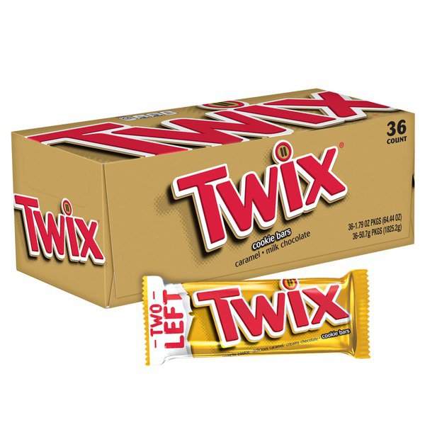 twix full size chocolate candy bar caramel cookie 1 79 oz 36 ct