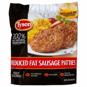 tyson all natural reduced fat sausage patties 2 x 2 lb