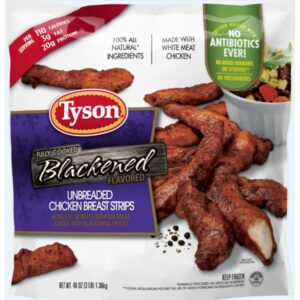 tyson blackened chicken breast strips 48 oz