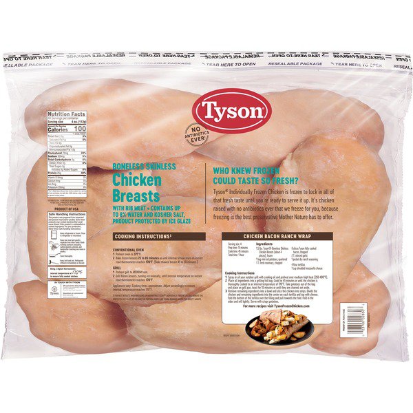 tyson chicken breast with rib meat 10 lb 1