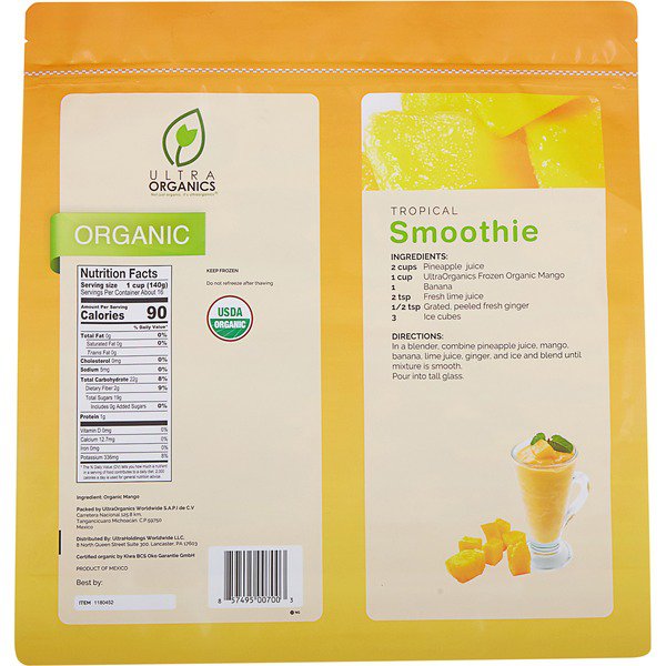 ultraorganics organic mango chunks 5 lb 1