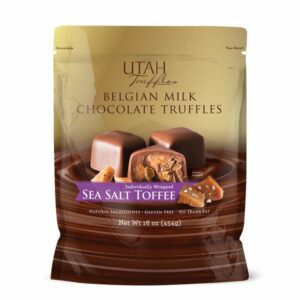 utah truffles belgian milk chocolate truffles sea salt toffee 16 oz