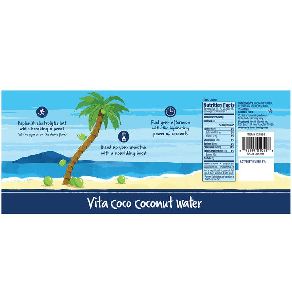 vita coco pure coconut water 18 x 11 1 fl oz 1