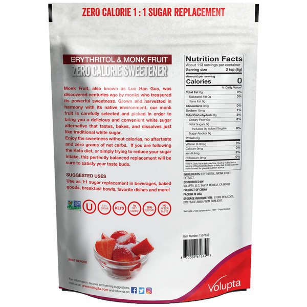 volupta erythritol and monk fruit zero calorie sweetener 32 oz 1