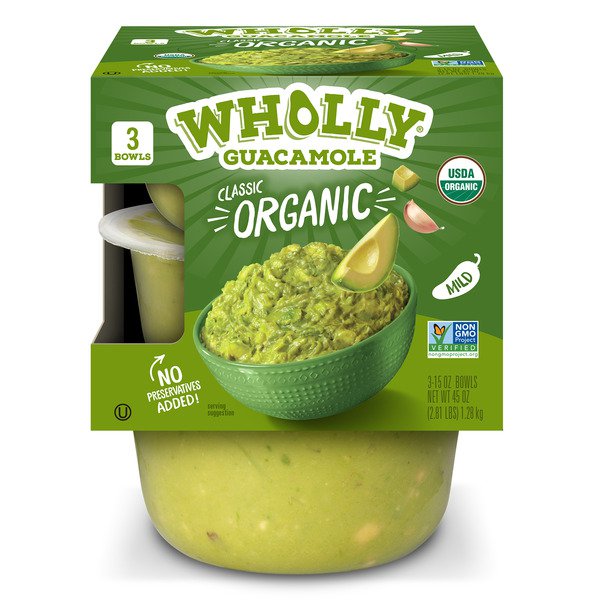 wholly organic classic gucamole bowl 3ct 15 oz