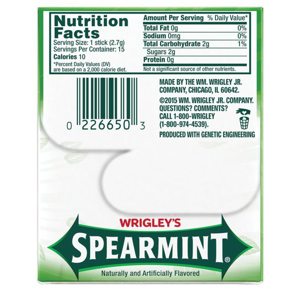 wrigleys spearmint chewing gum original 35 cent gum 5 stick 40 ct 1
