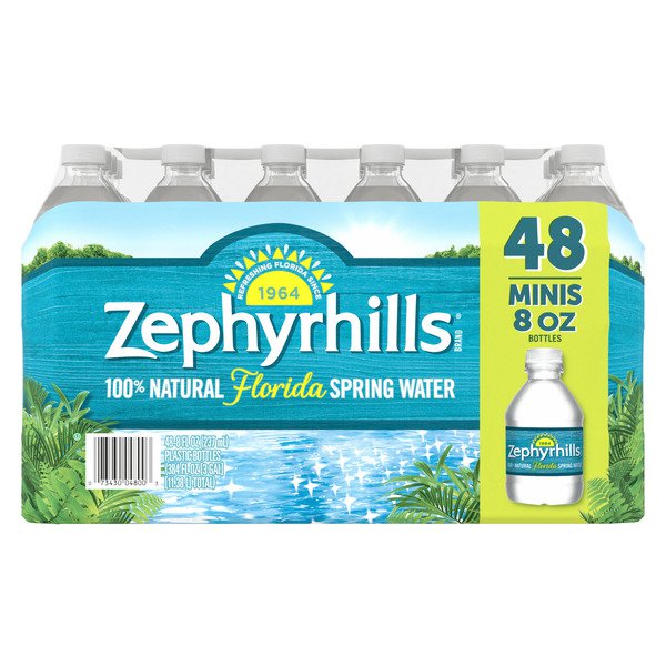 zephyrhills 100 natural spring water 48 x 8 oz