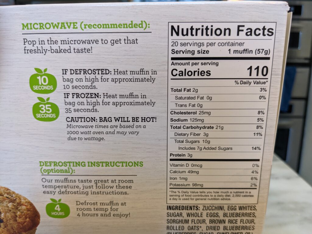 Costco Blueberry Oat Muffins Nutritional Information scaled