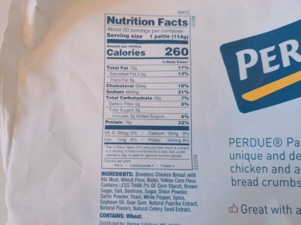 Costco Chicken Patty Nutritional Information scaled