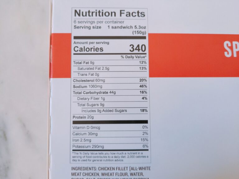 Costco Chicken Sandwich Nutritional Information scaled