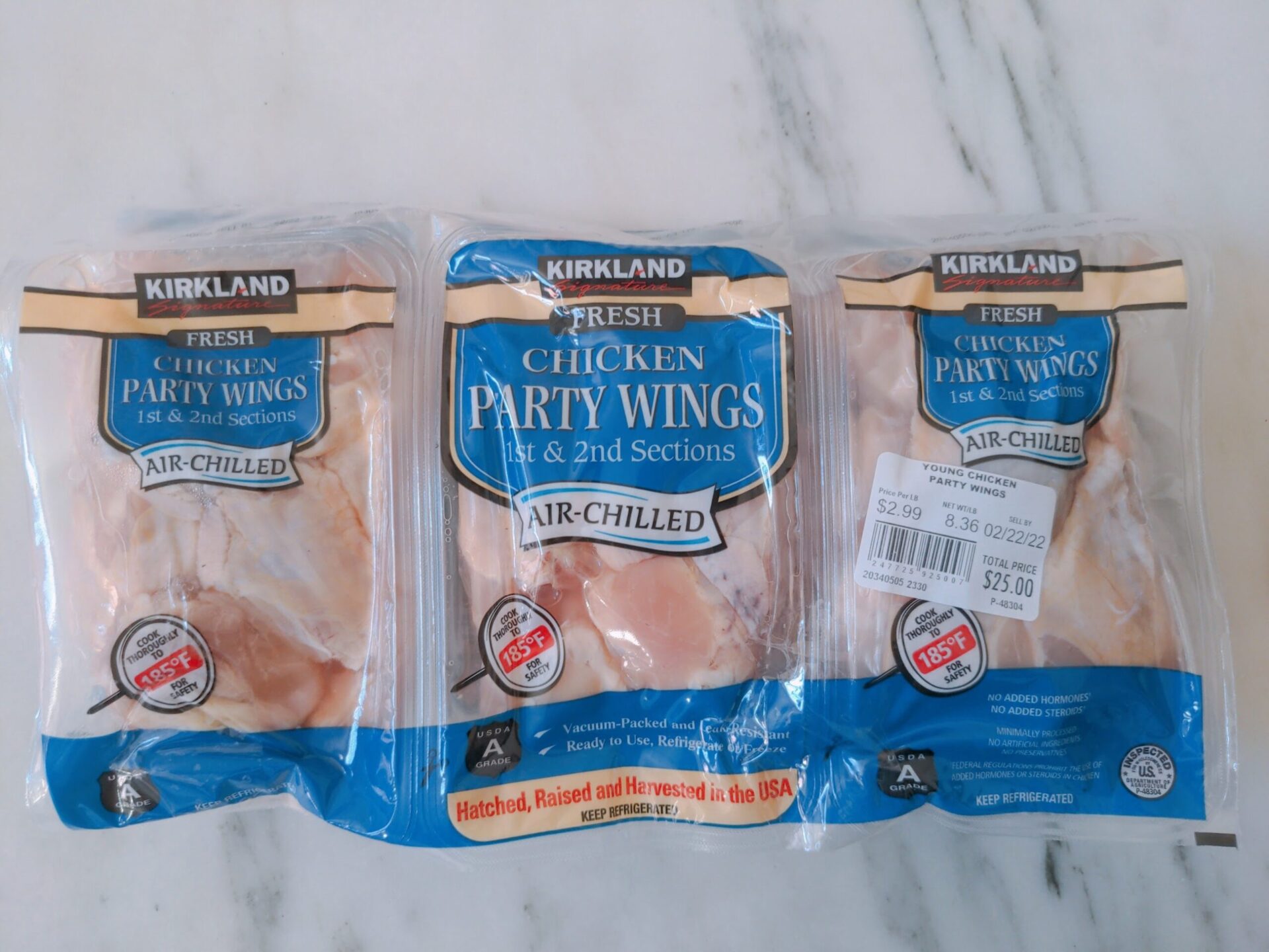 Kirkland Signature Organic Chicken Party Wings, 7 lb avg wt