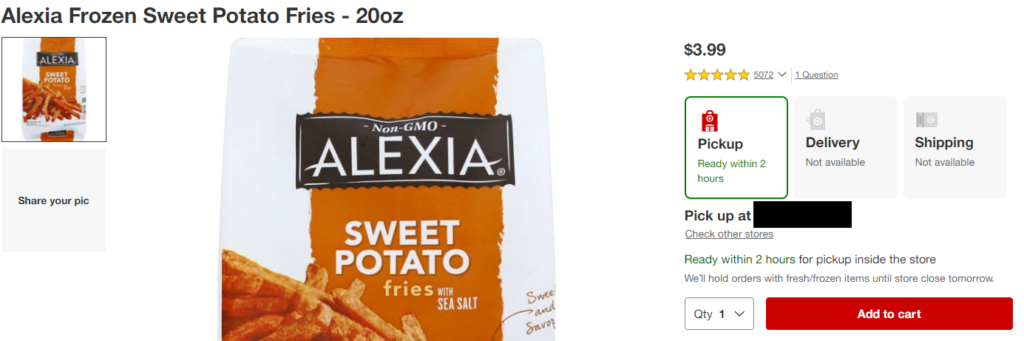 2022 03 21 14 58 29 Alexia Frozen Sweet Potato Fries 20oz   Target Brave