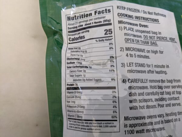 Costco Broccoli Nutritional Information scaled