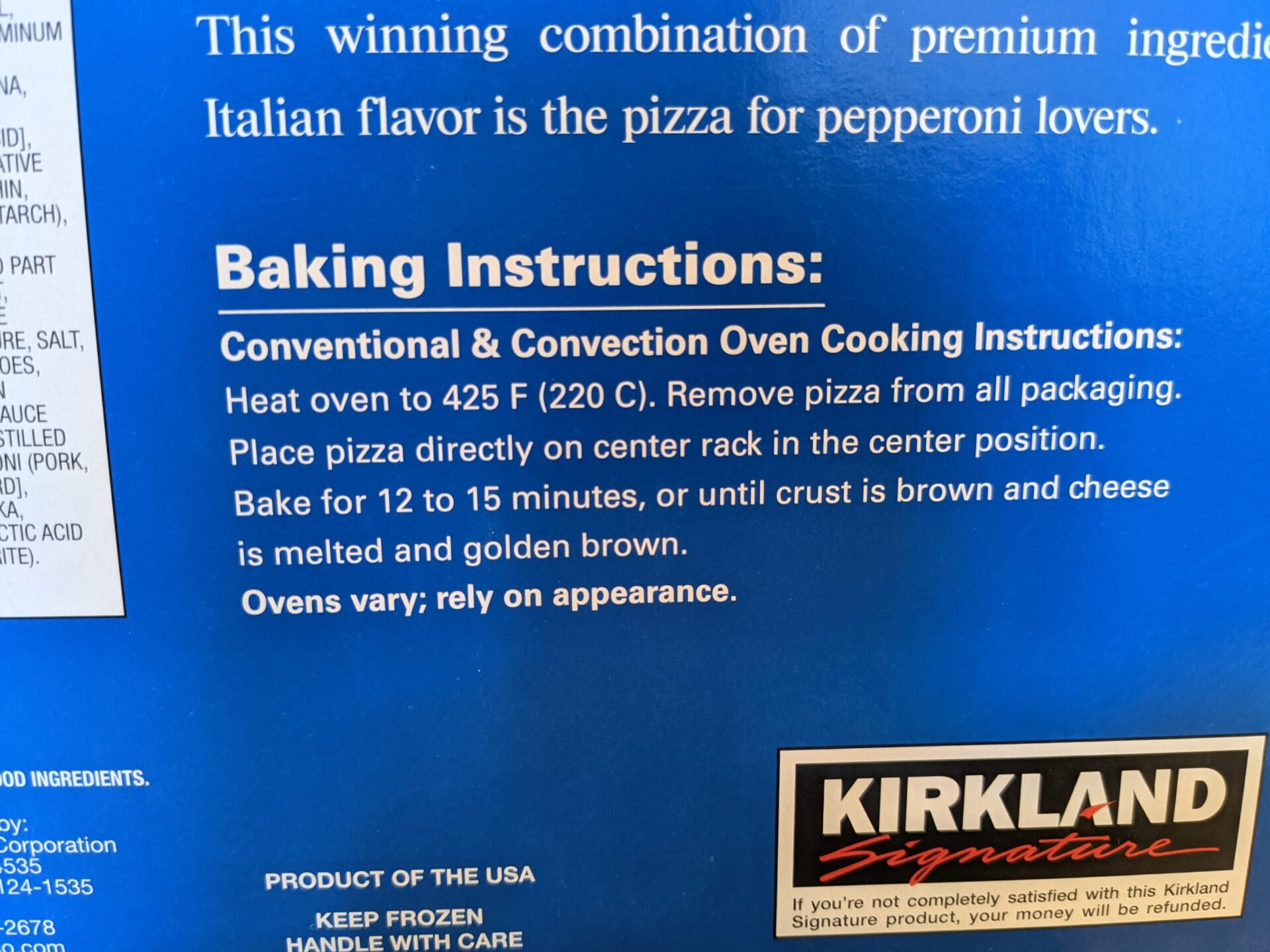 Costco Frozen Pizza Heating Instructions scaled