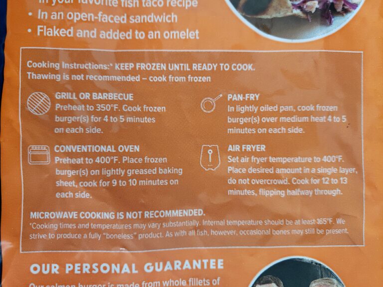Costco Salmon Burger Heating Instructions scaled