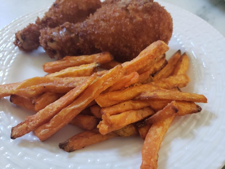 Costco Sweet Potato Fries and Fried Chicken scaled