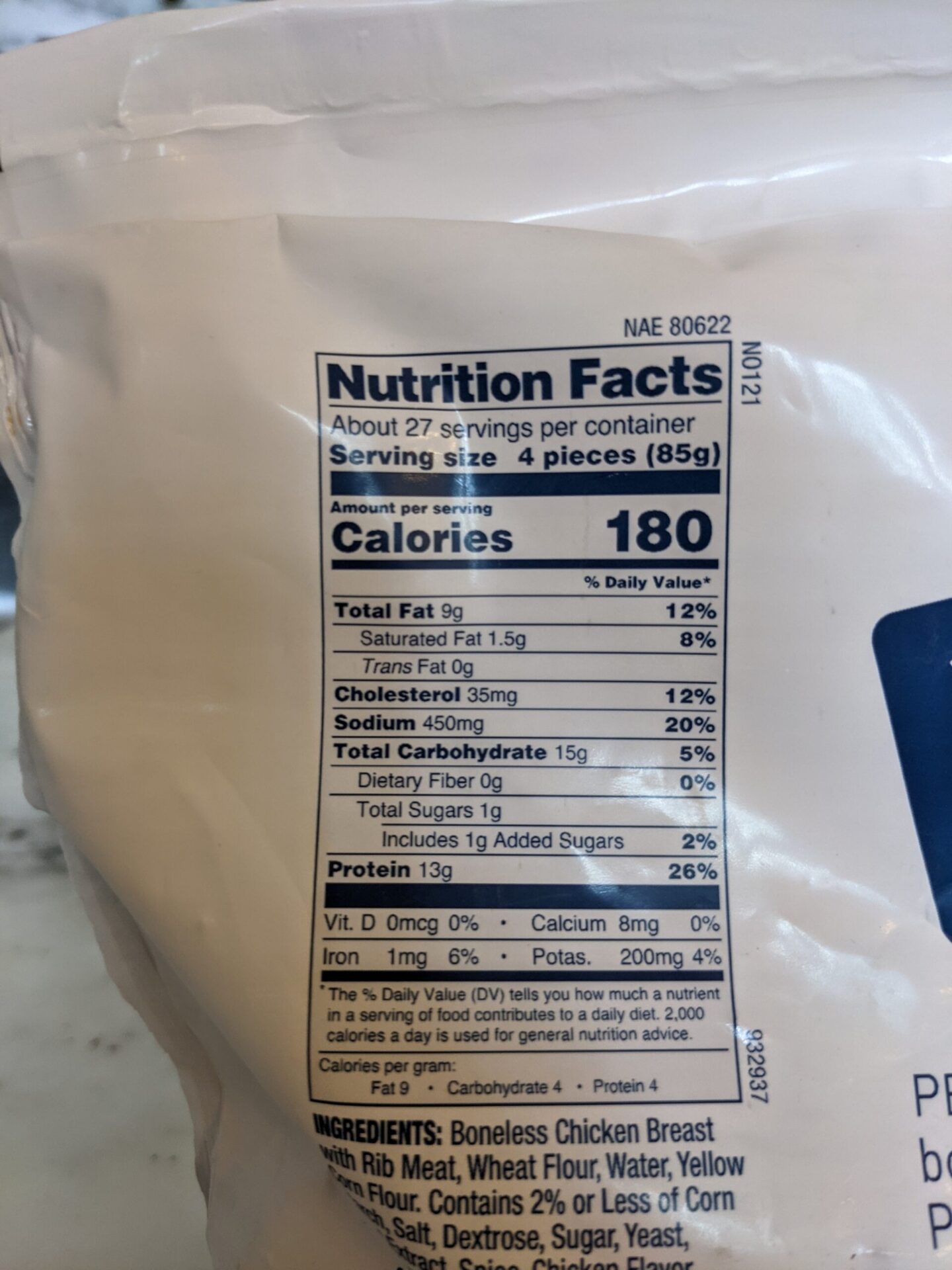 Perdue Panko Breaded Chicken Nugget Nutritional Information scaled