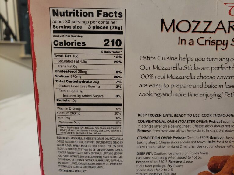 Costco-MOzzarella-Stick-Nutrition