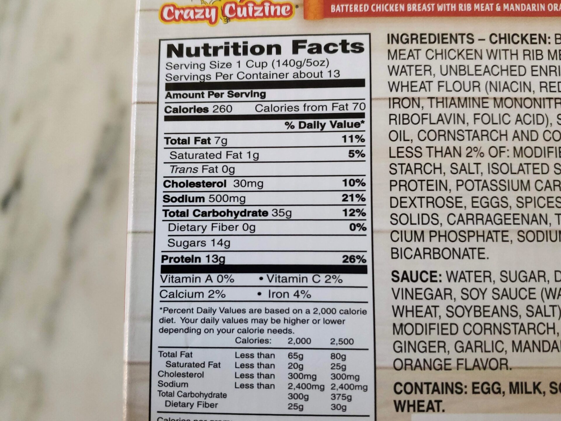 Costco-Orange-Chicken-Nutritional-Information